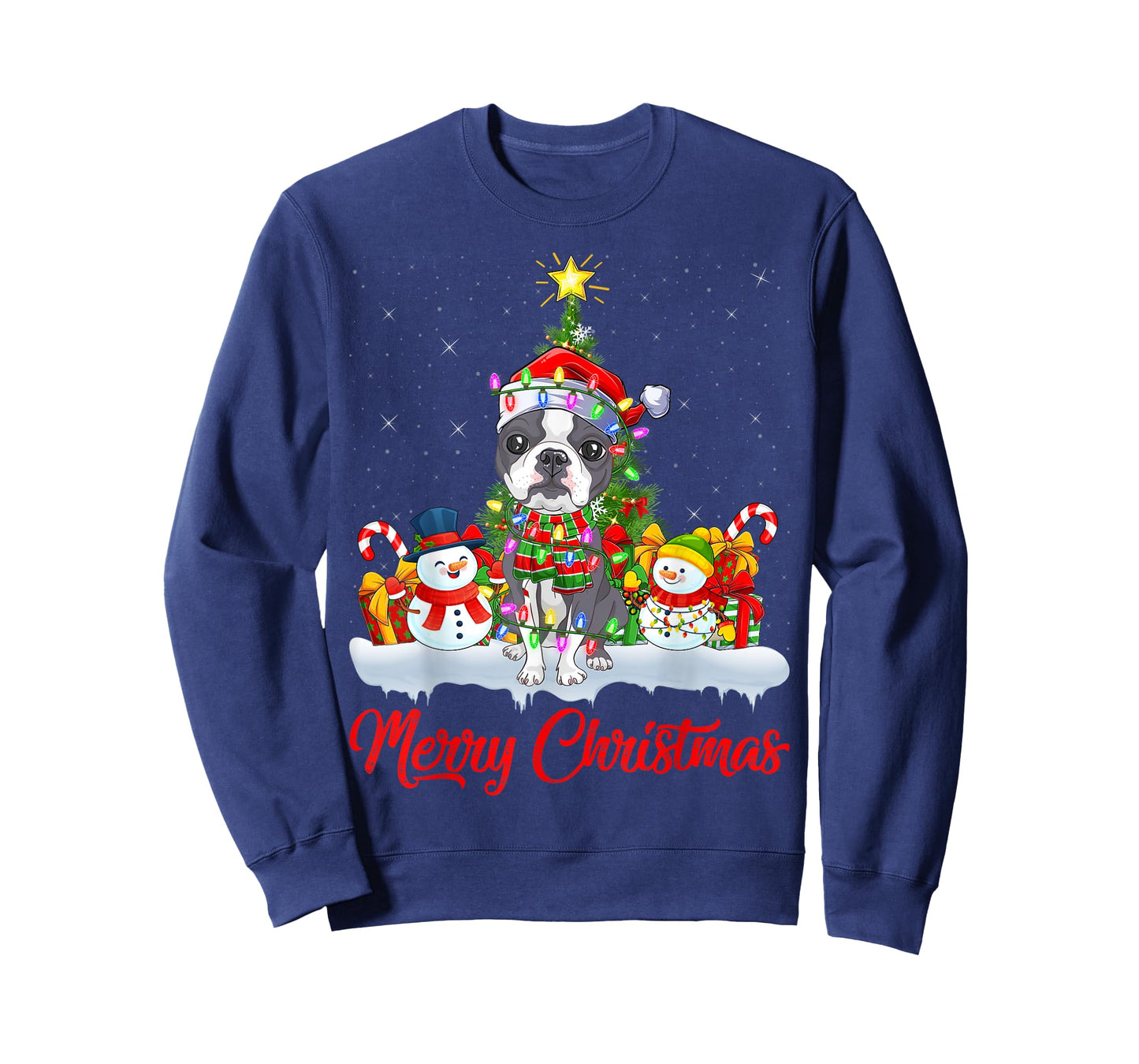 Rat Terrier Dog Xmas Tree Lights Santa Rat Terrier Christmas T-Shirt