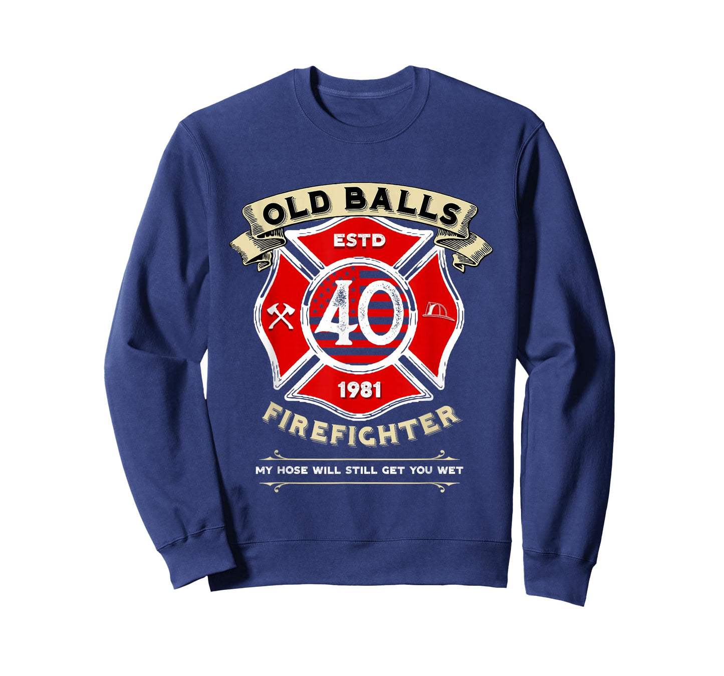 Mens Funny Old Balls Club for Firefighter 40th Birthday T-Shirt