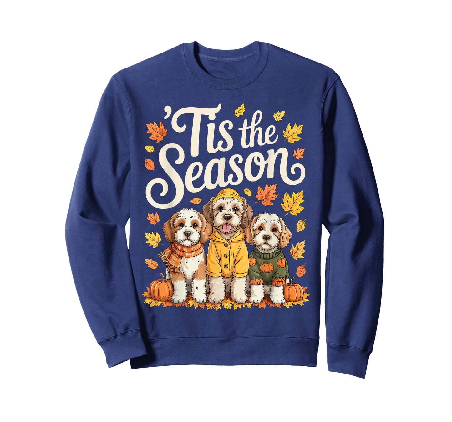 Tis The Season Cockapoo Doodle Dog Fall Autumn Pumpkin T-Shirt