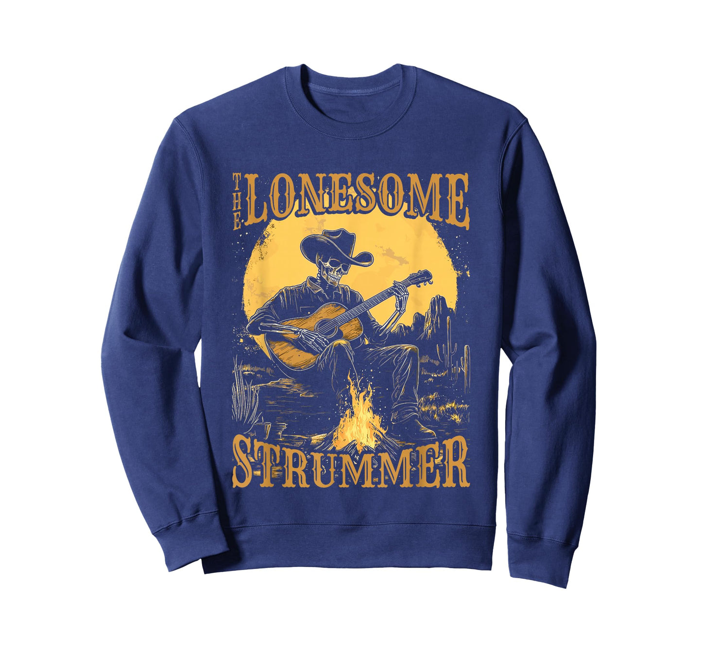 The Lonesome Strummer Acoustic Guitar Playing Skeleton T-Shirt