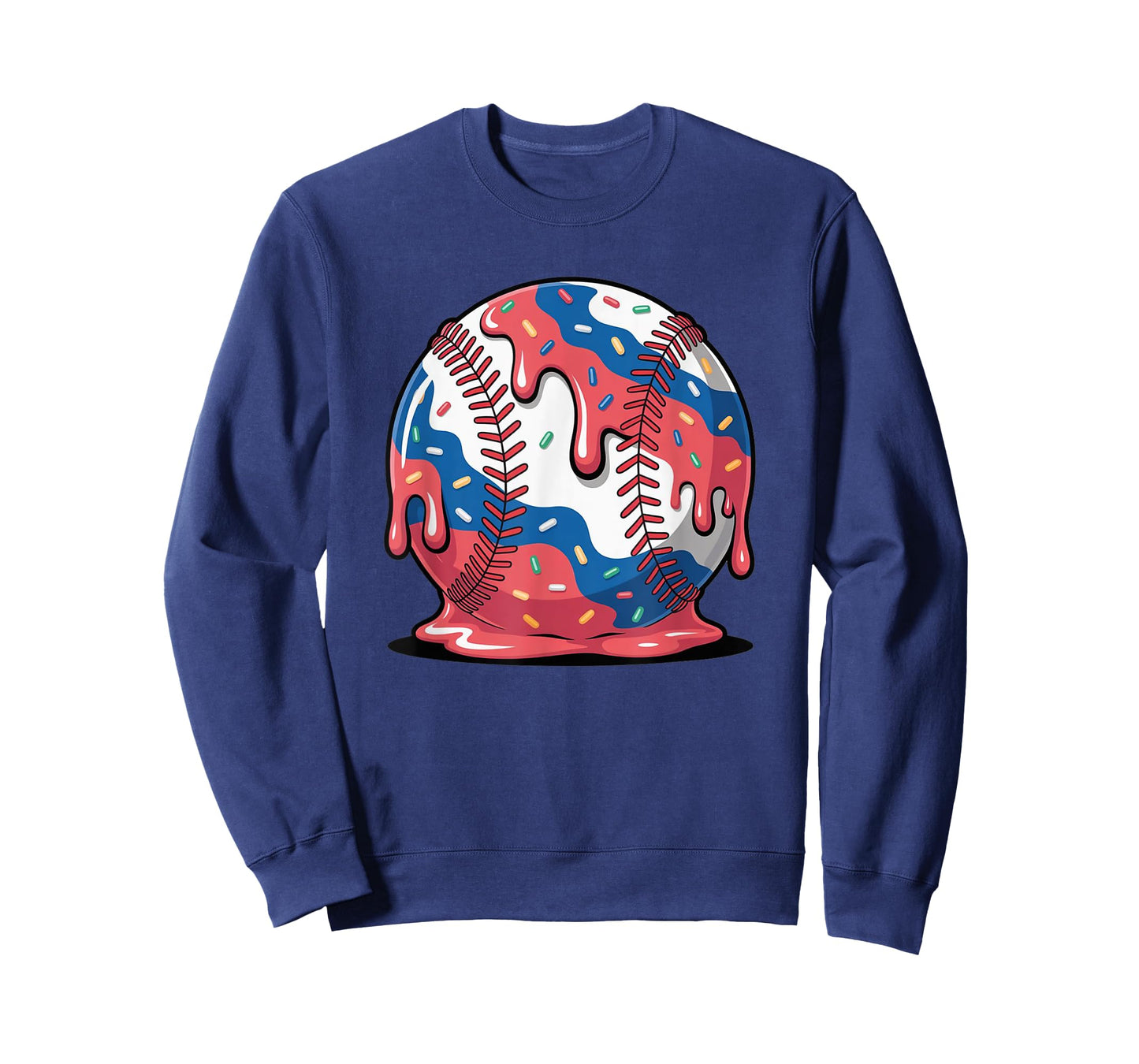 Colorful Baseball Ball Ice Cream Drip Youth Boys T-Shirt