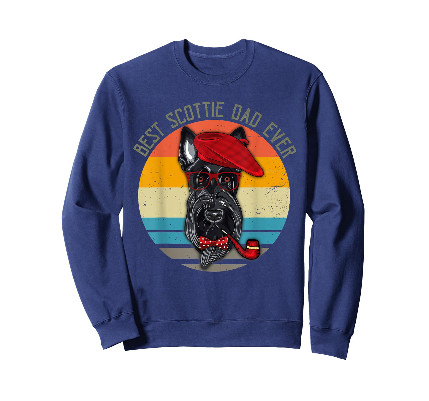 Vintage Retro Funny Best Scottie Dad Ever Dog Lover Mens T-Shirt