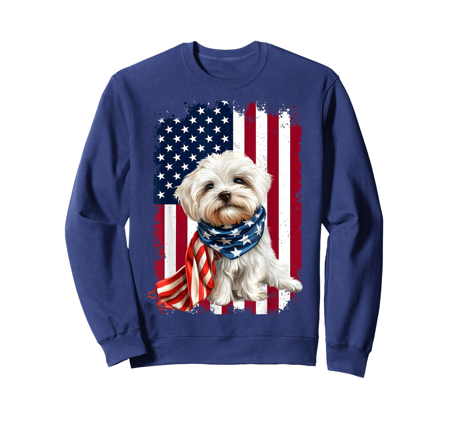 Maltese dog American Flag 4th Of July Maltese dog Lovers T-Shirt