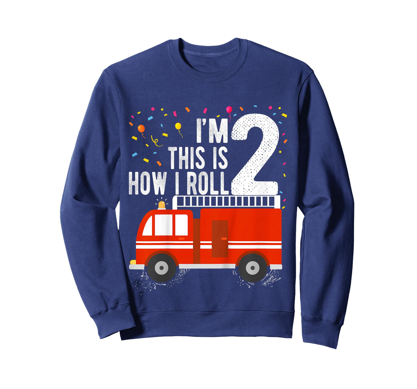 Fire Truck 2nd Birthday Boy 2 Year Old Firefighter T-Shirt