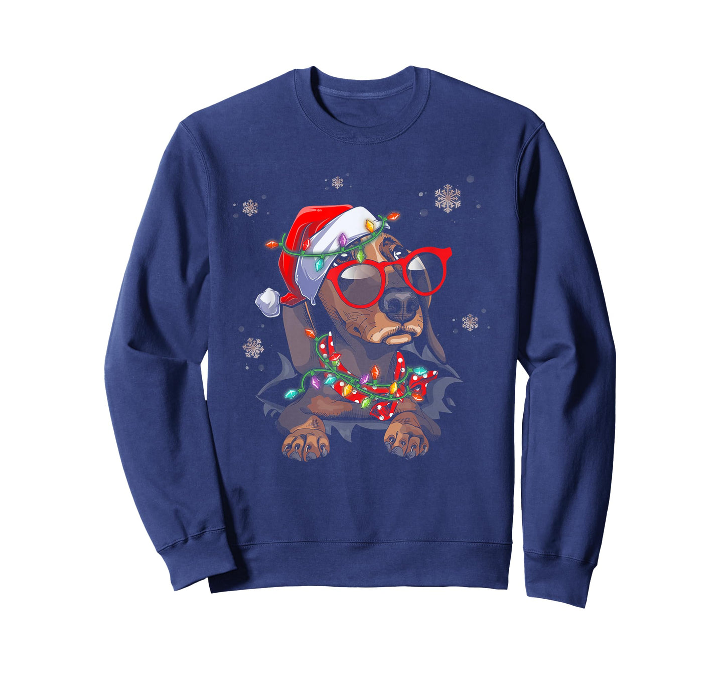 Santa Hat Dachshund Christmas Xmas Wiener Weiner Dog T-Shirt for Men Women