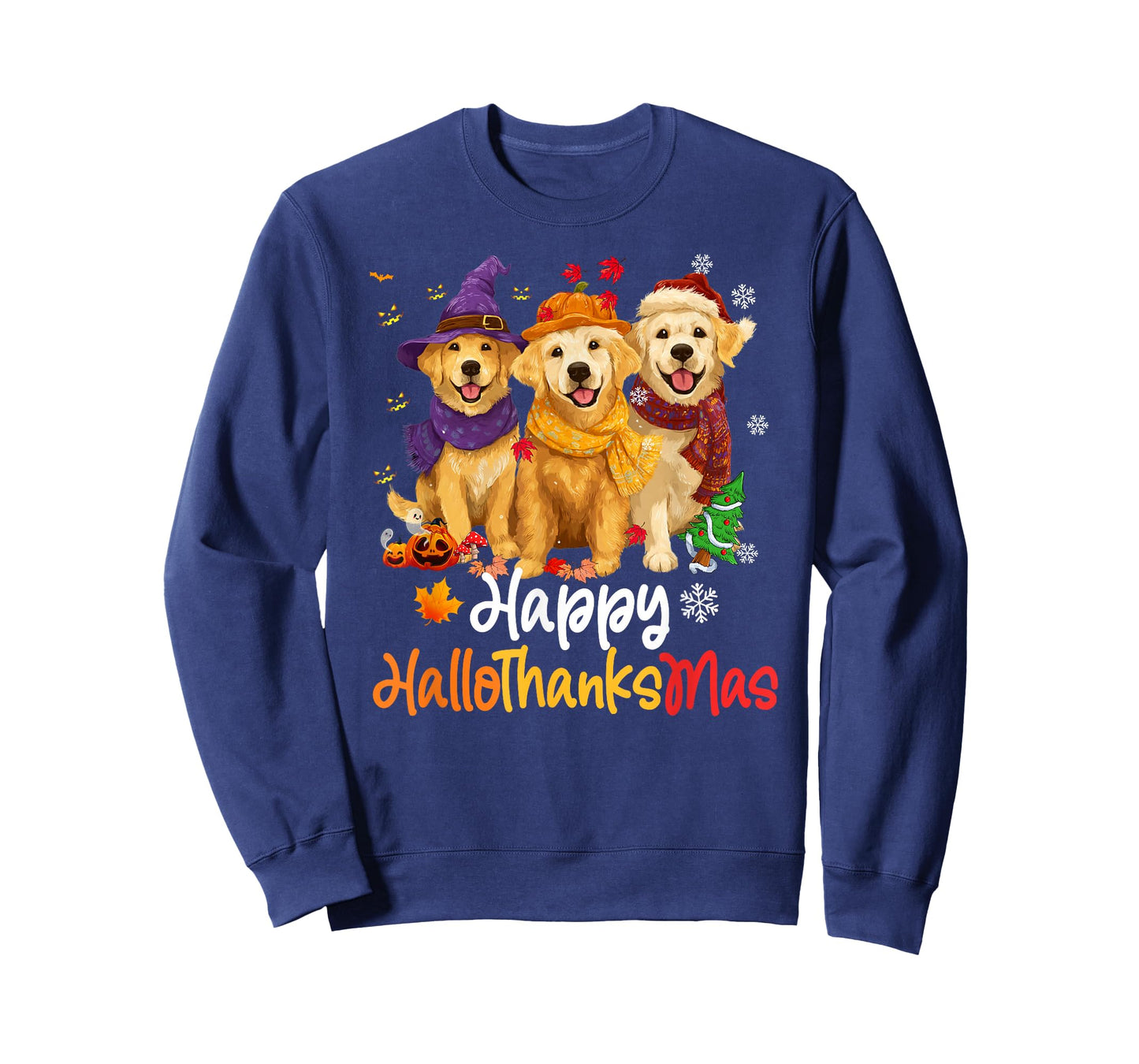 Halloween Thanksgiving Christmas Golden Retriever Dog T-Shirt
