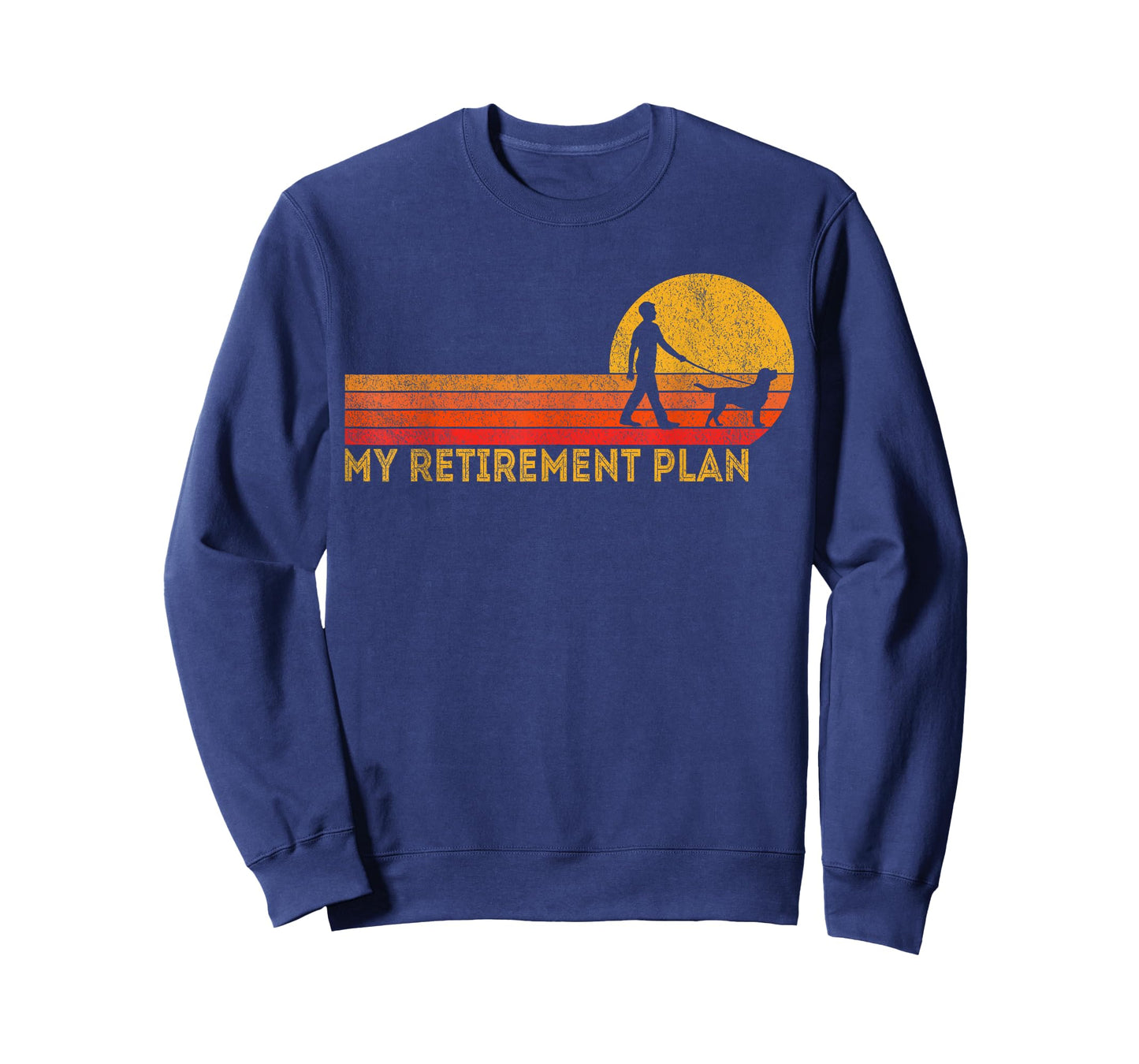 Funny Retired Walking My Dog Retirement Plan Retro T-Shirt