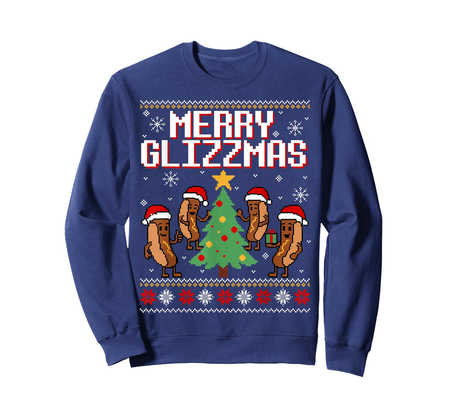 Merry Glizzmas Funny Merry Christmas Hotdogs Xmas Gift T-Shirt