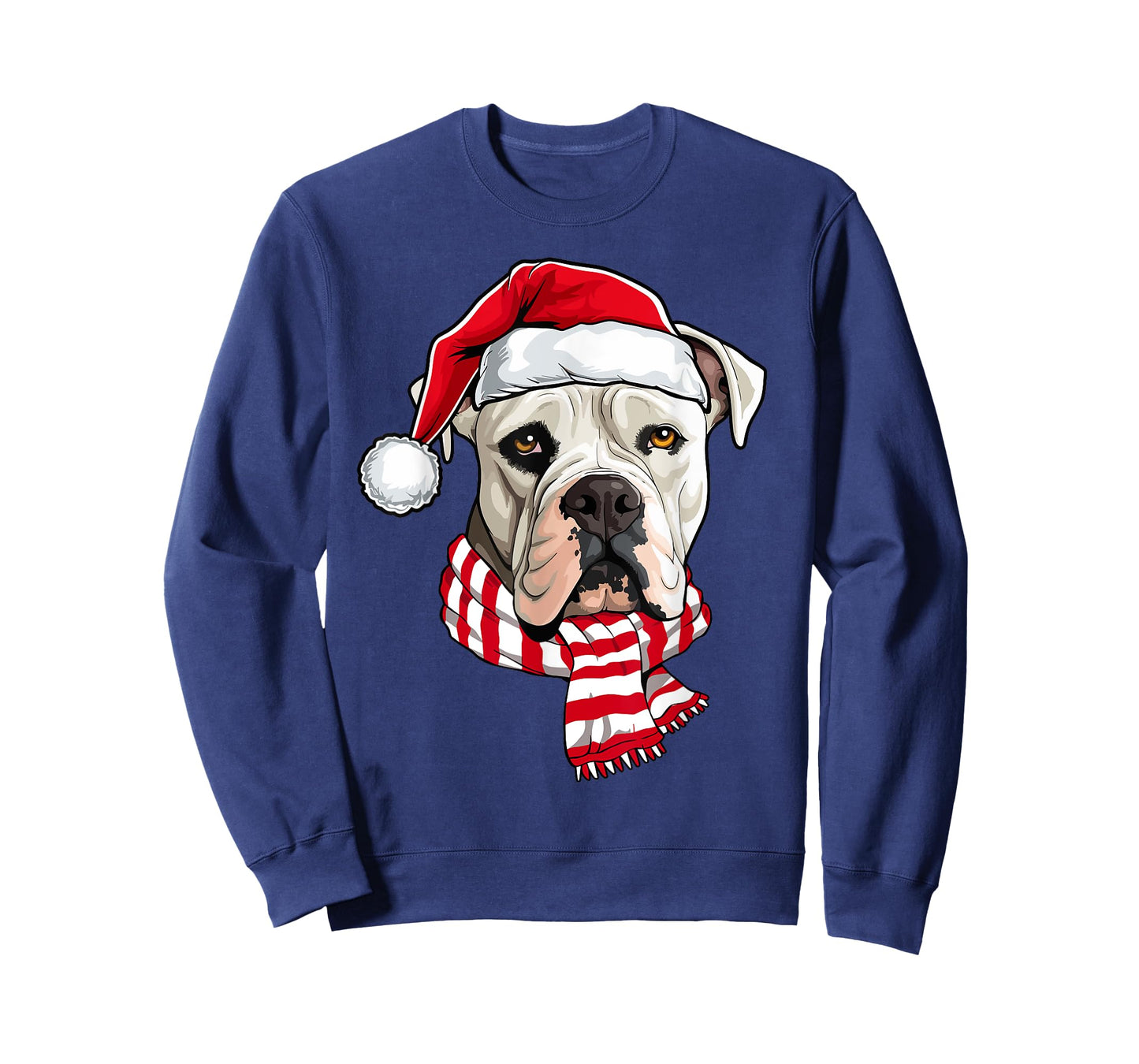 Santa American Bulldog Christmas Dog Lover Men Women Kids T-Shirt