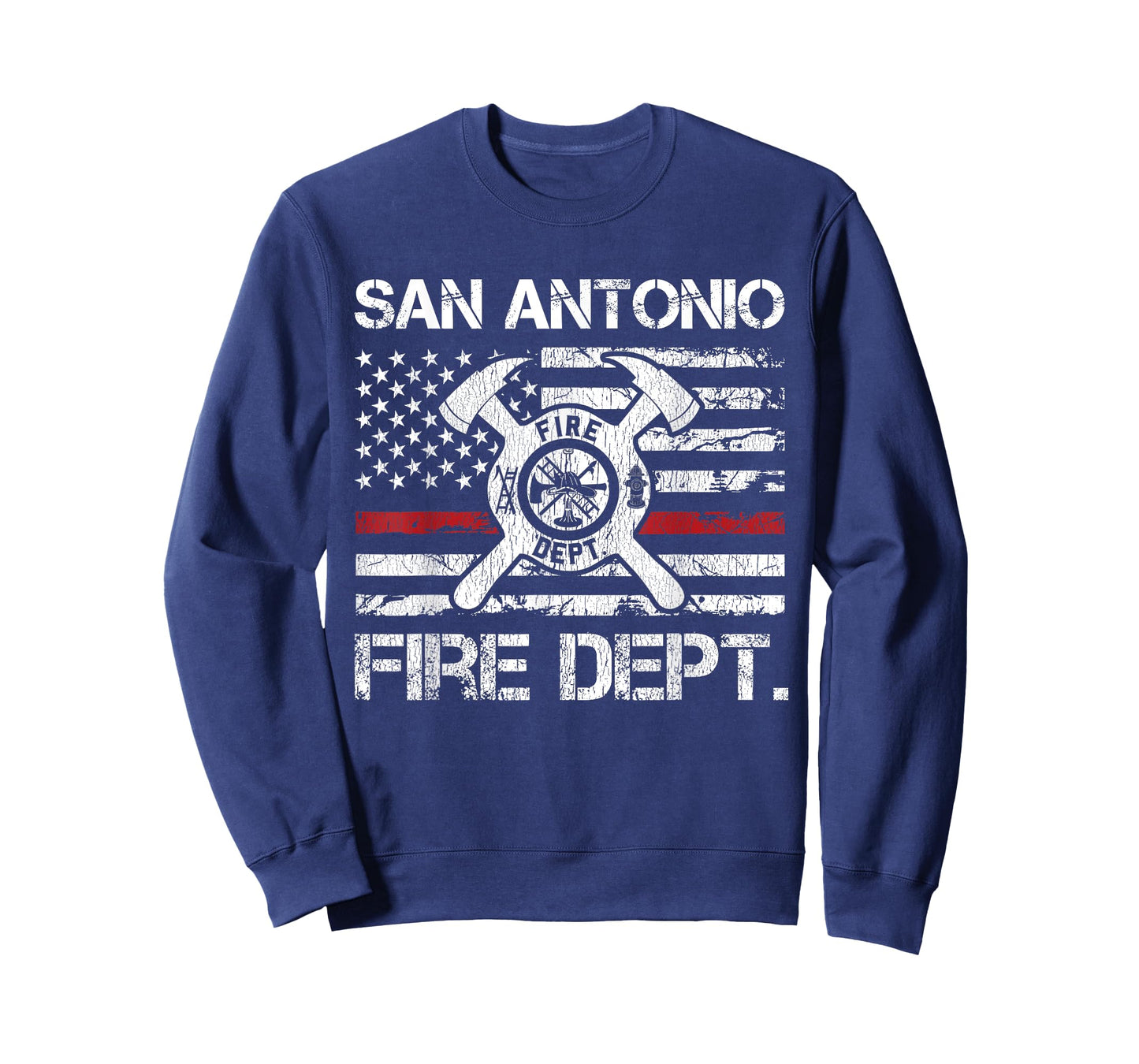 San Antonio Texas Fire Department Thin Red Line Fireman T-Shirt