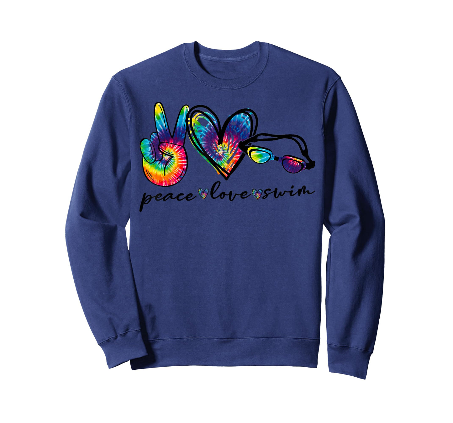 Peace Love Swim Tie Dye Swimmer Swimming Gifts Summer Trip T-Shirt