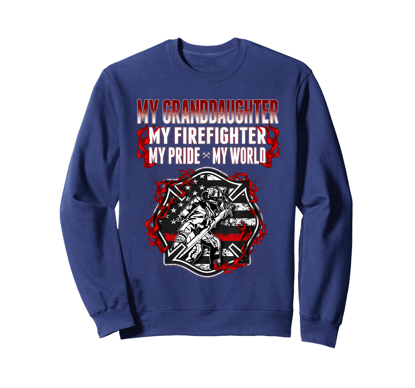 My Granddaughter Is Firefighter Hero Proud Fire Grandparent T-Shirt