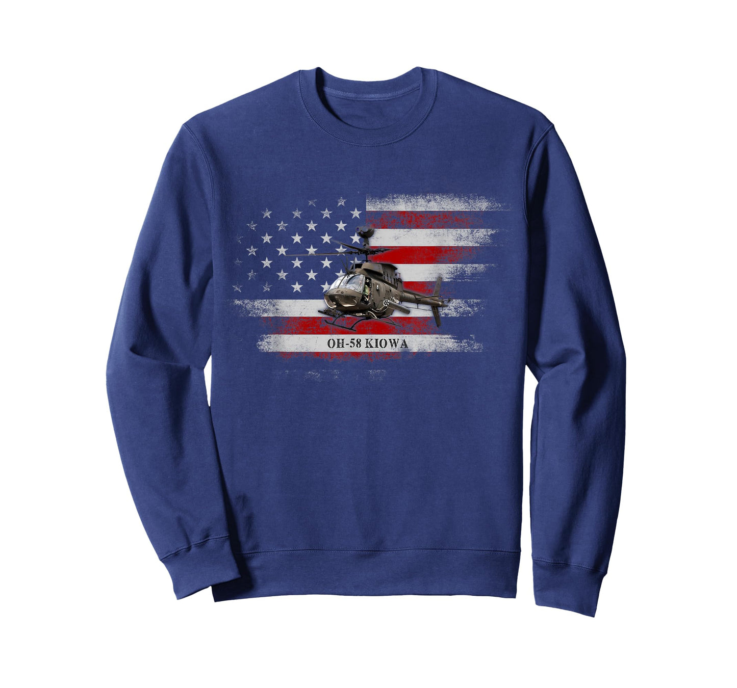 OH-58 Kiowa Helicopter USA Flag Helicopter Pilot Gifts T-Shirt for Women Men