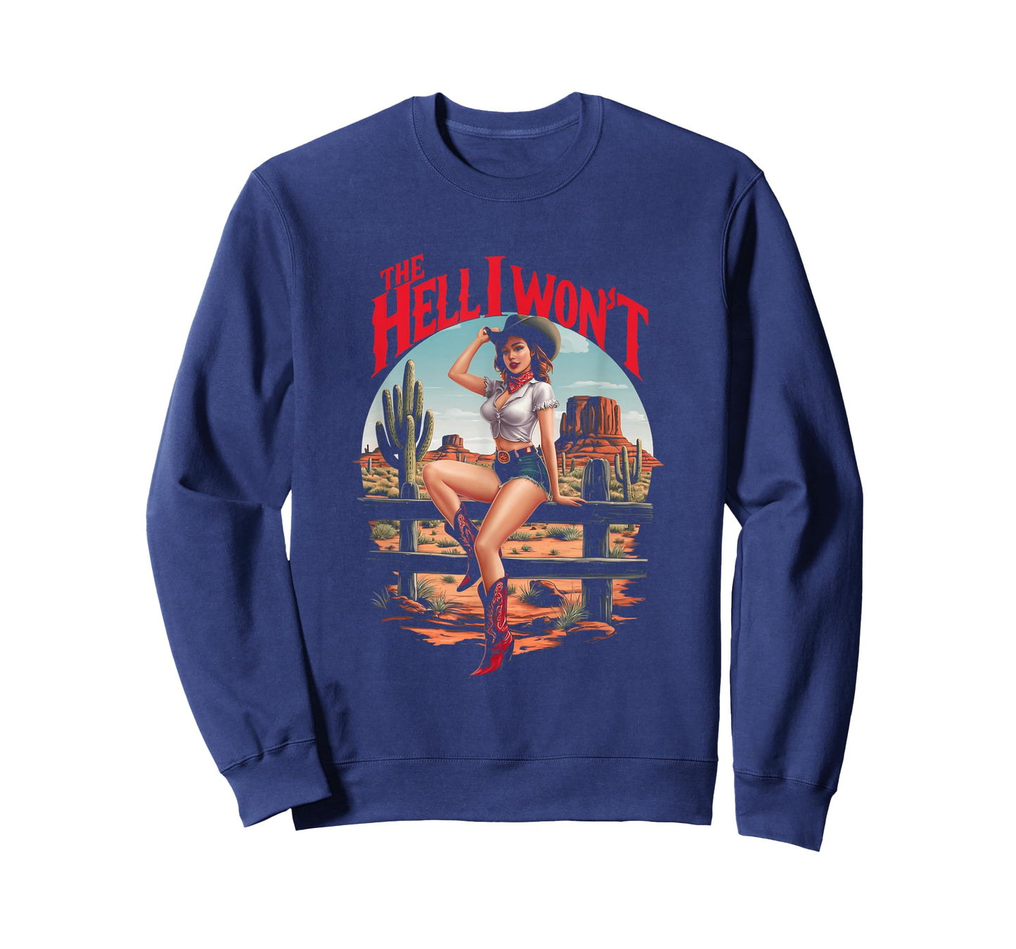 Retro Womens Cowgirl The Hell I Won't Retro Vintage Western T-Shirt