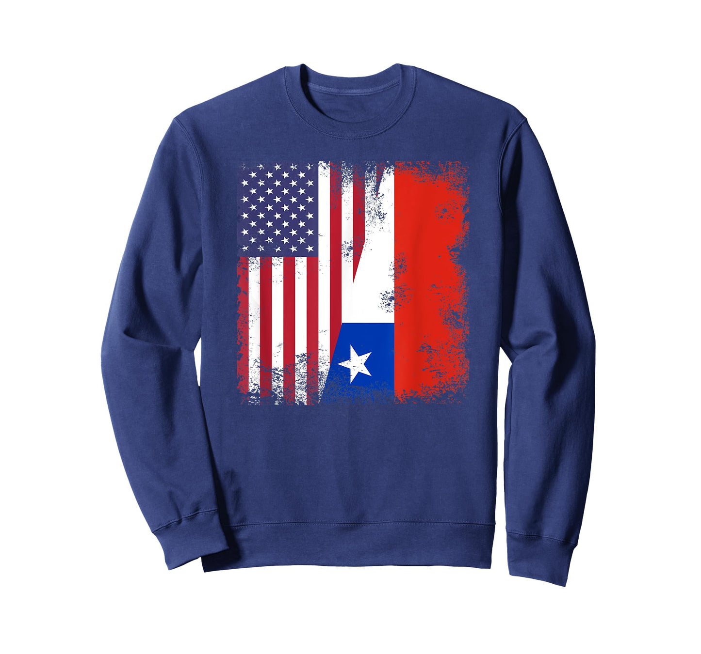 Half Chilean Flag T-Shirt | Vintage Chile USA Gift T-Shirt