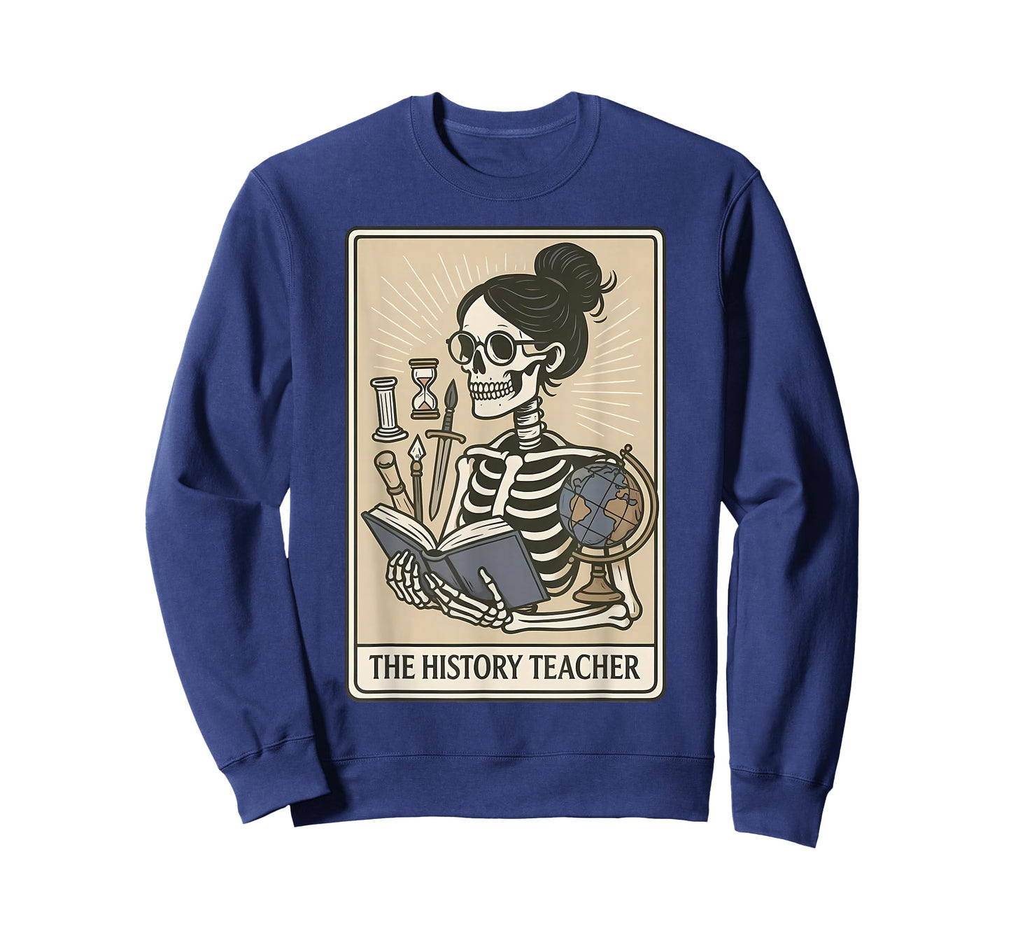 History Teacher Skeleton Tarot Card Social Studies Teaching T-Shirt