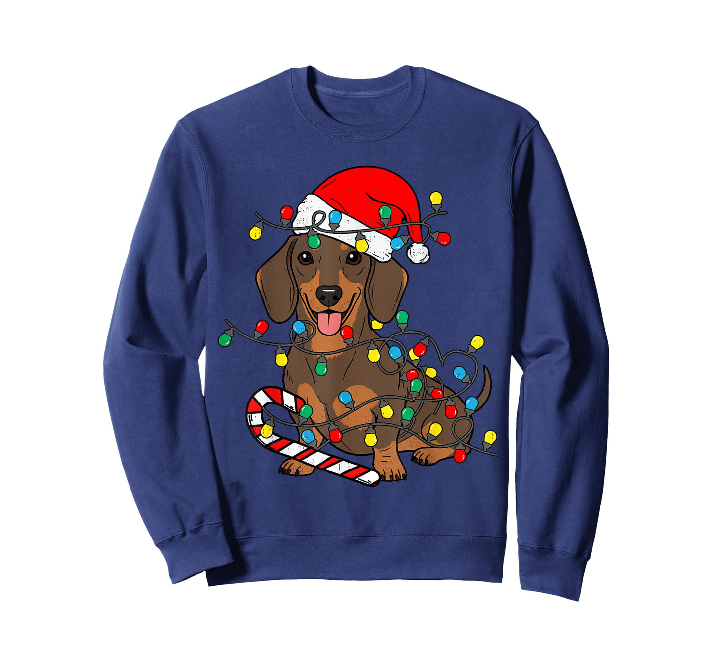 Dachshund Dog Christmas Lights Santa Xmas Pet Dog Lover T-Shirt