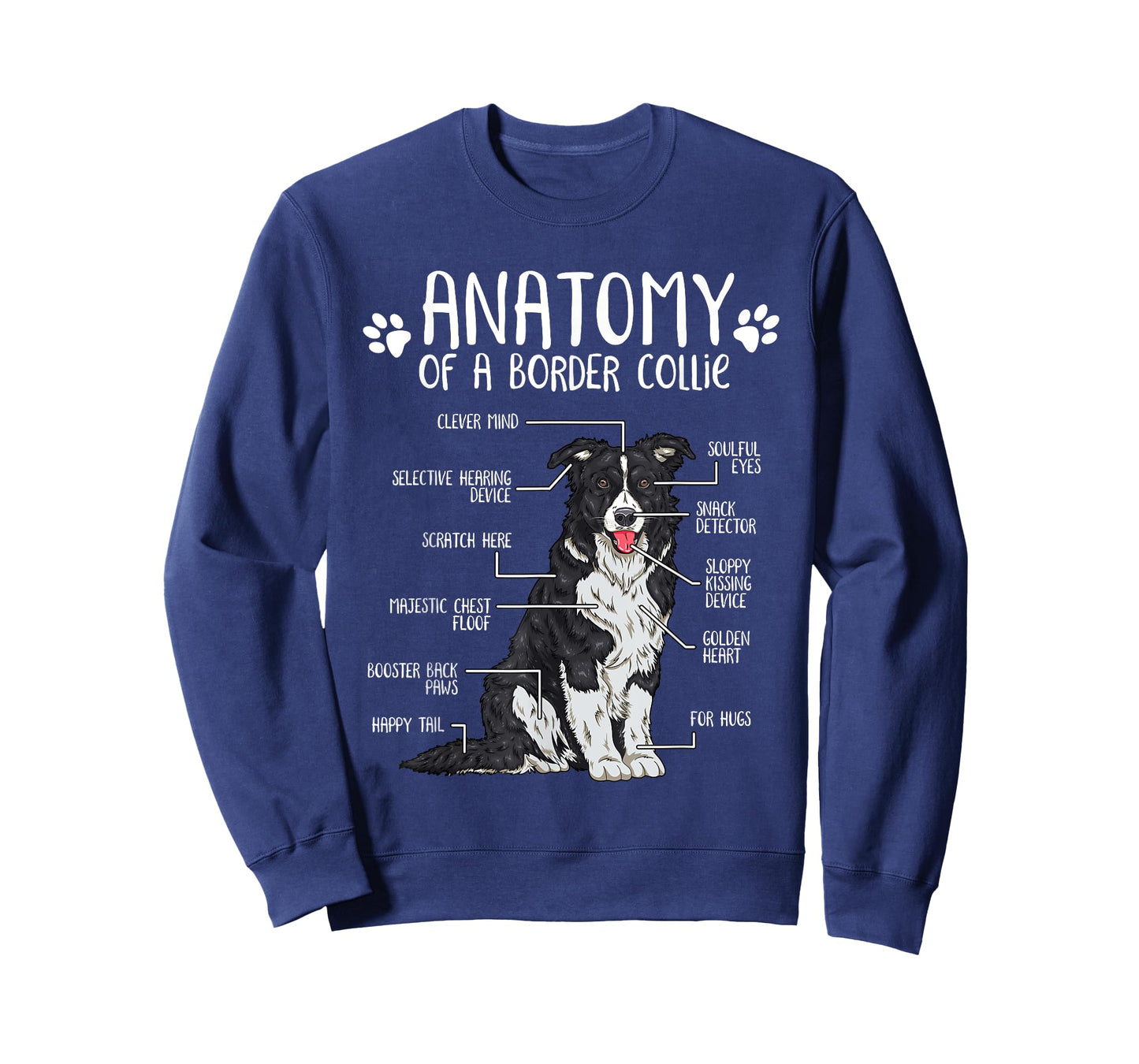 Funny Anatomy Border Collie Dog Lover T-Shirt Small