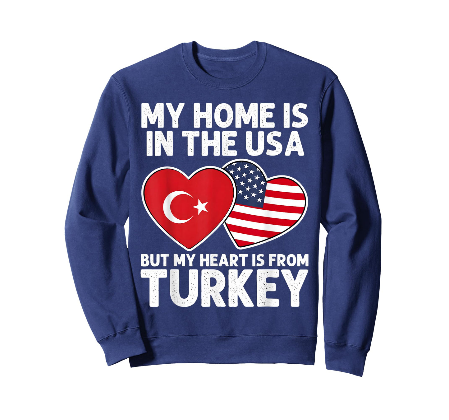 My Home USA My Heart Turkey Turkish American Pride Flag T-Shirt