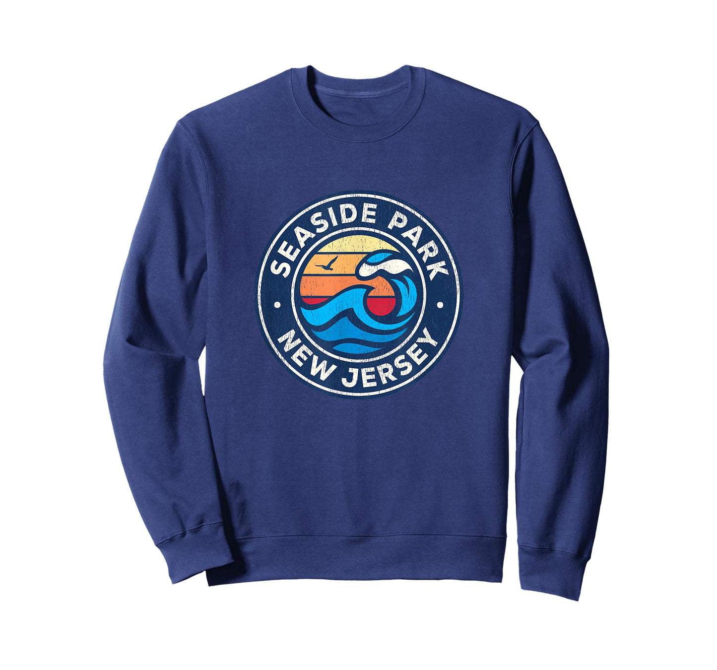 Seaside Park New Jersey NJ Vintage Nautical Waves Design T-Shirt