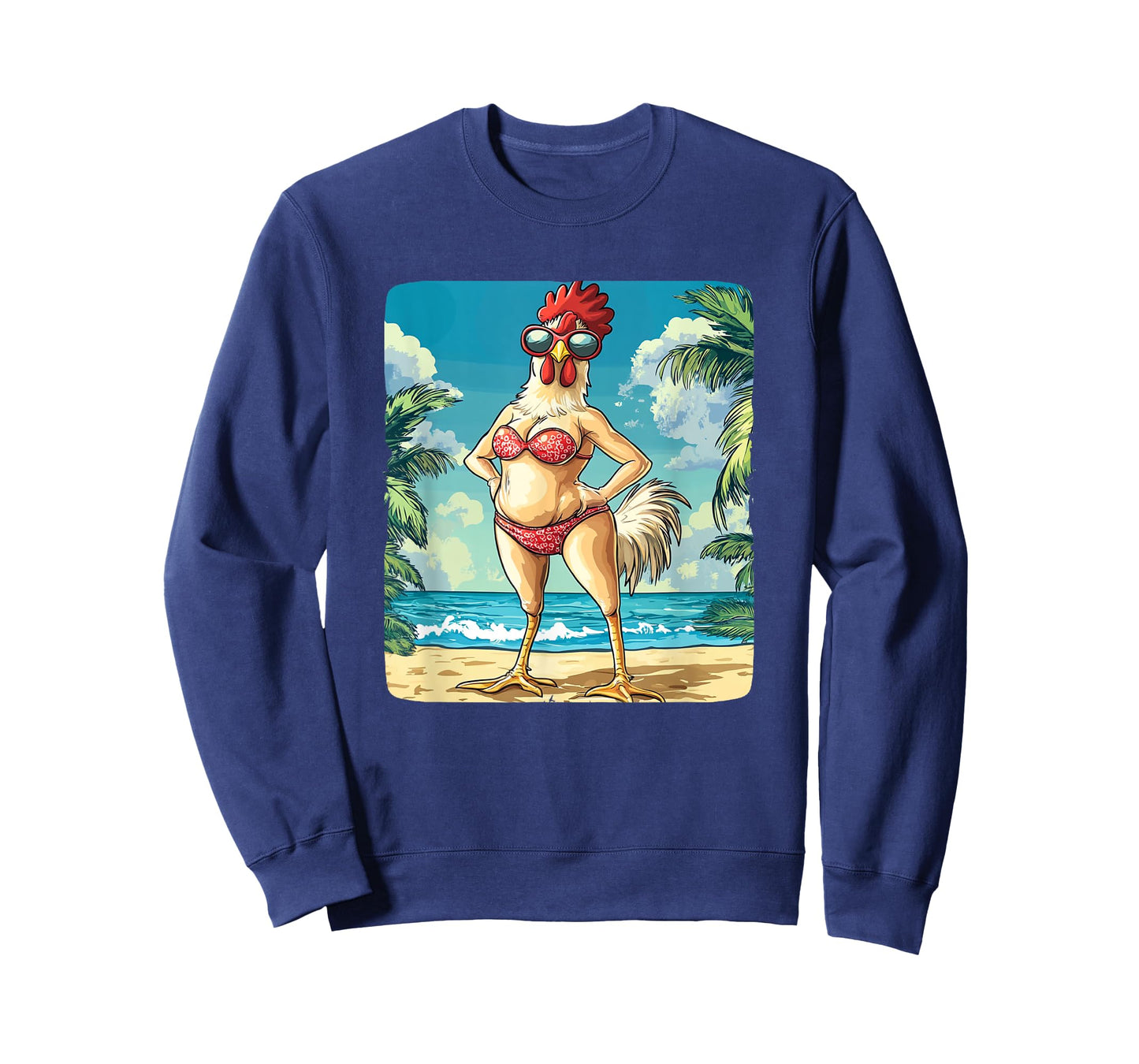 Funny Chicken Woman Costume in Bikini for Beach Lovers T-Shirt