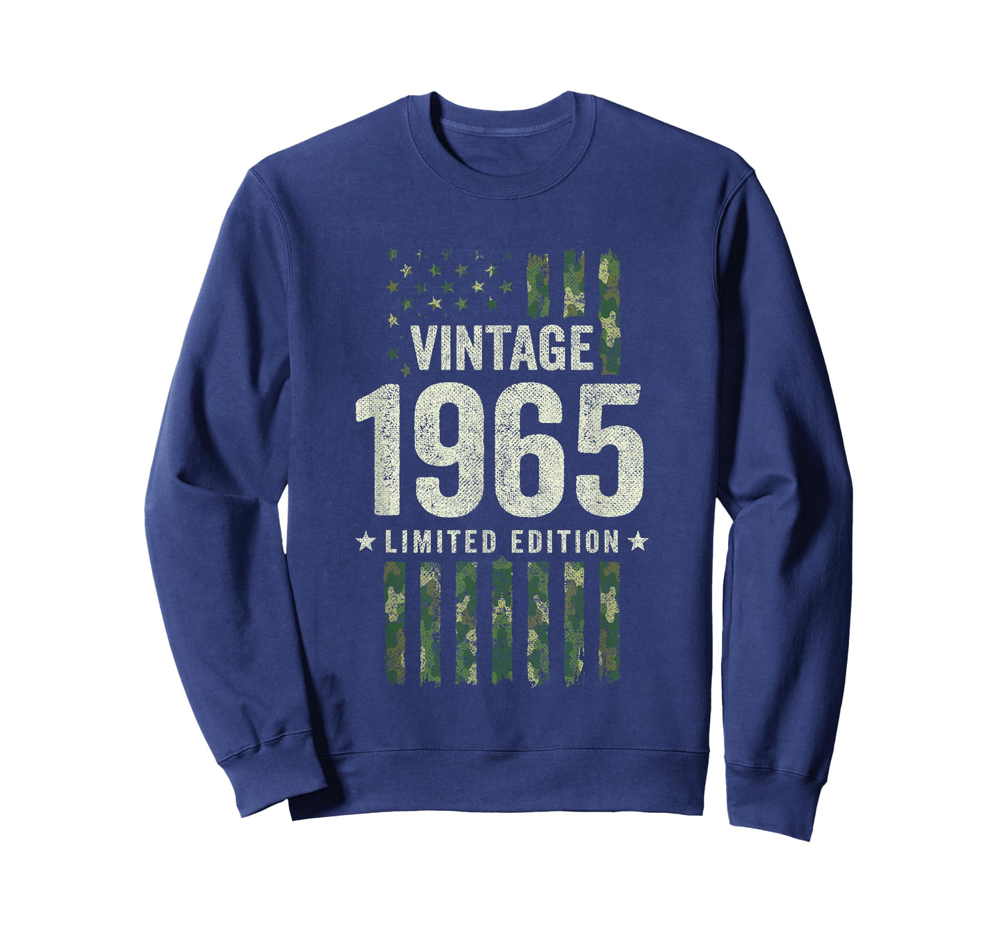 Vintage 1965 - Military Camo American Flag - Birthday 1965 T-Shirt