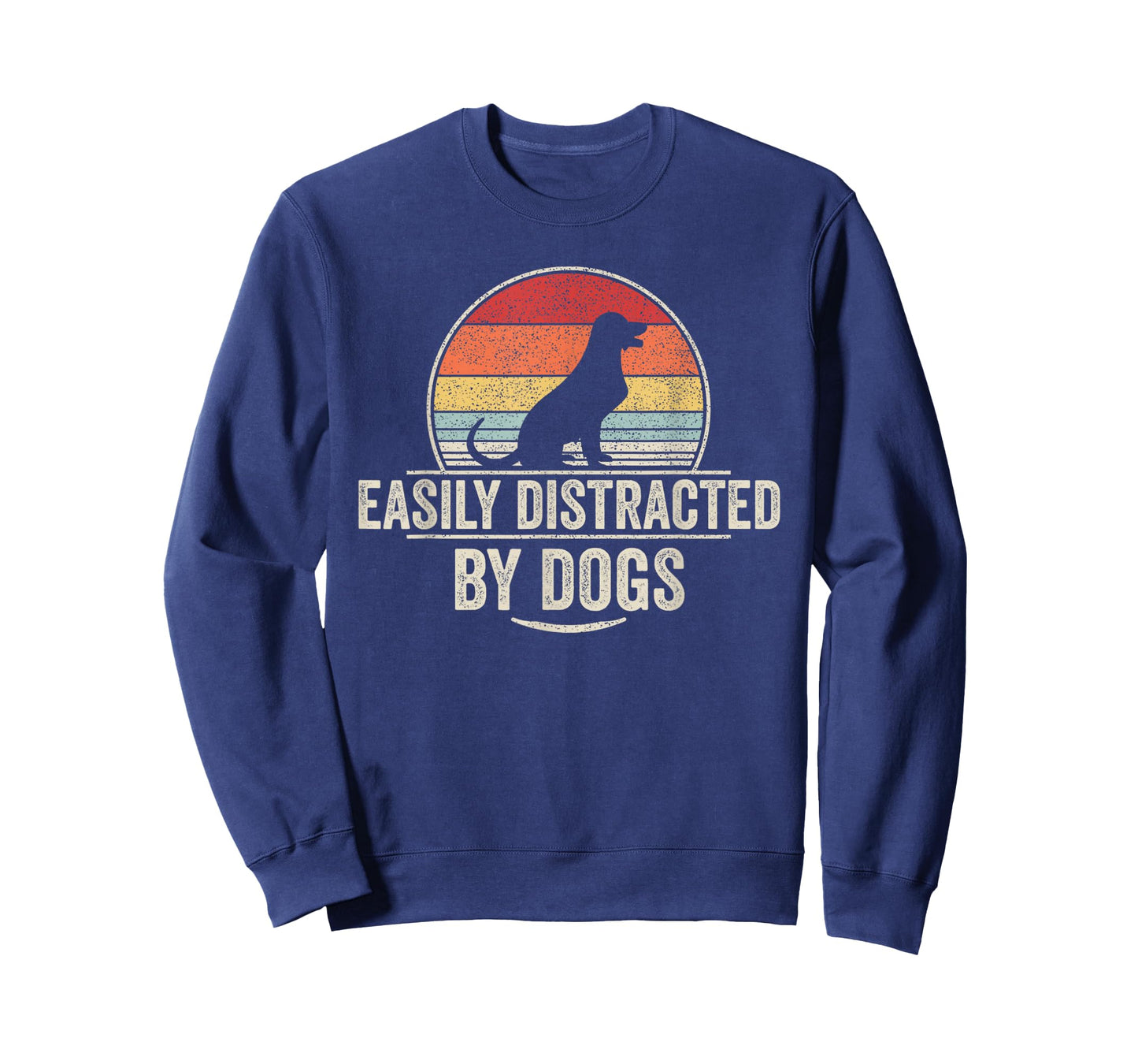Retro Easily Distracted By Dogs Funny Dog Lover T-Shirt