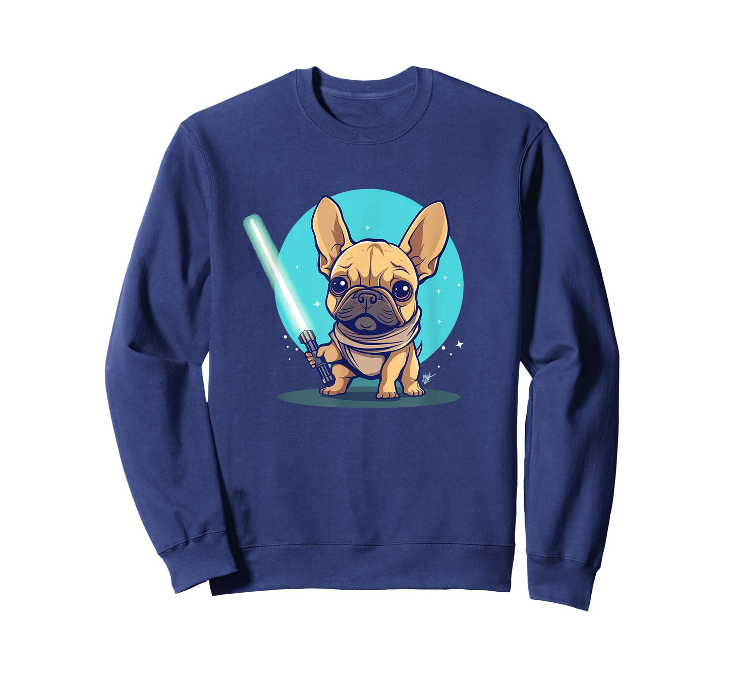 Cute Frenchie Holding Light Laser Saber Sword Dog Lover Gift T-Shirt
