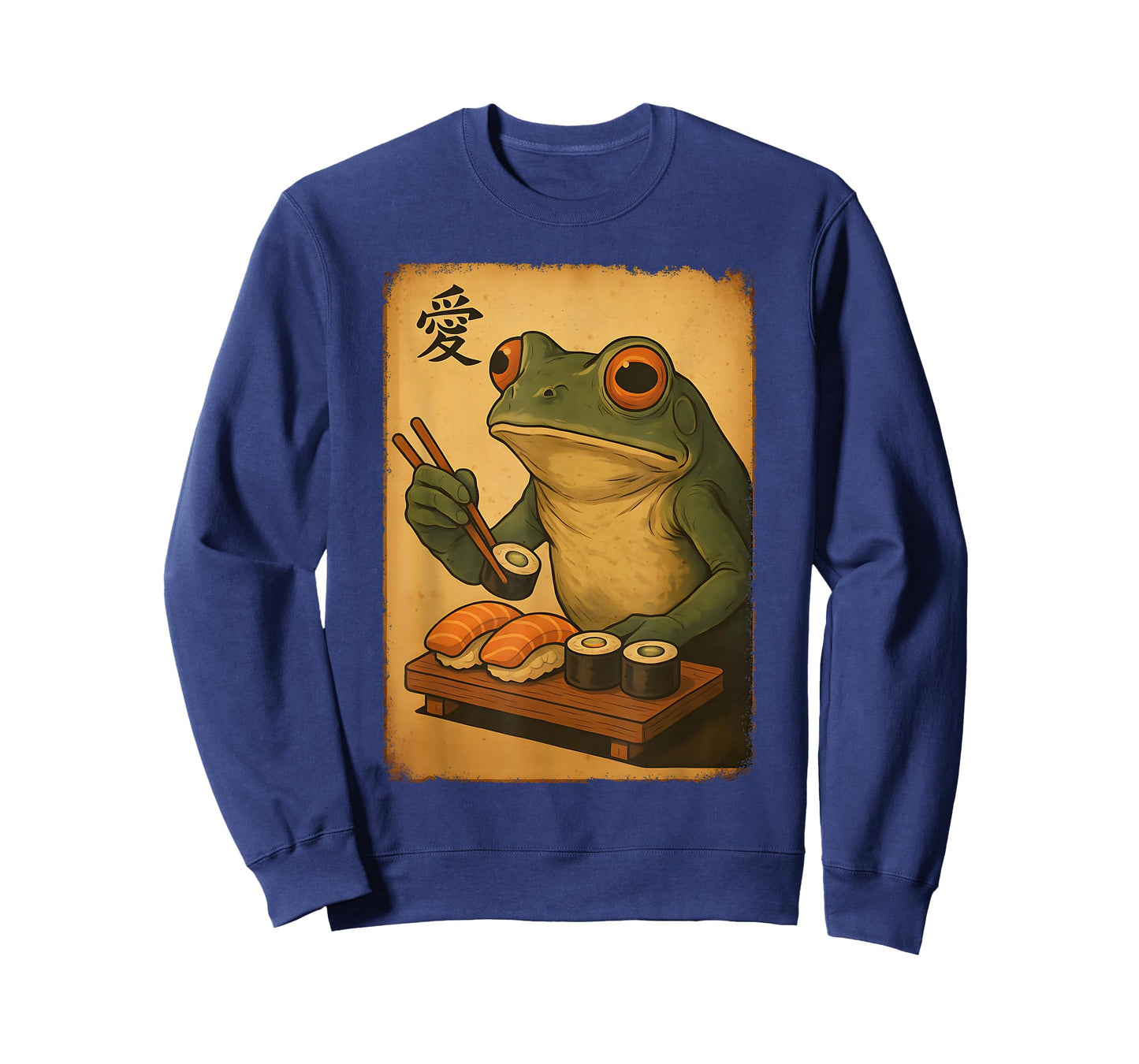 Cute Kawaii Frog Eating Sushi Funny Japanese Frog Graphic T-Shirt