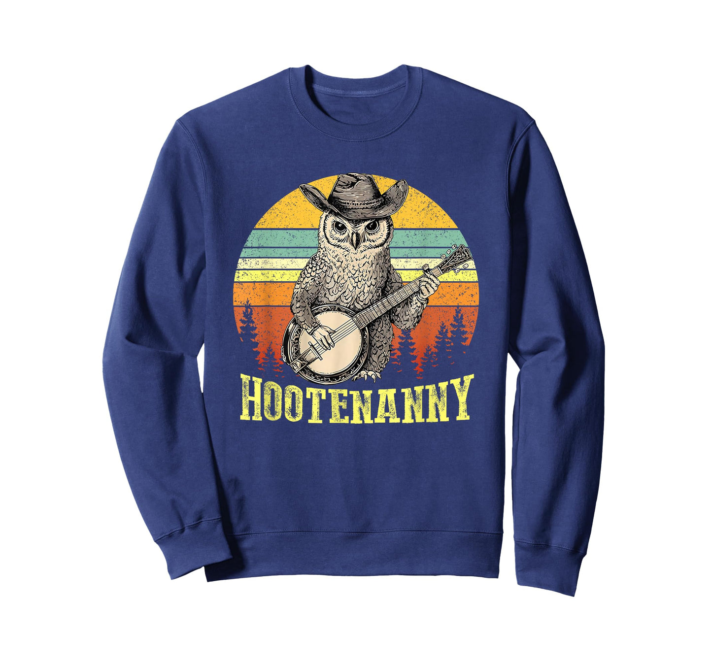 Hootenanny Owl Playing Banjo Country Owl Funny Guitar Music T-Shirt