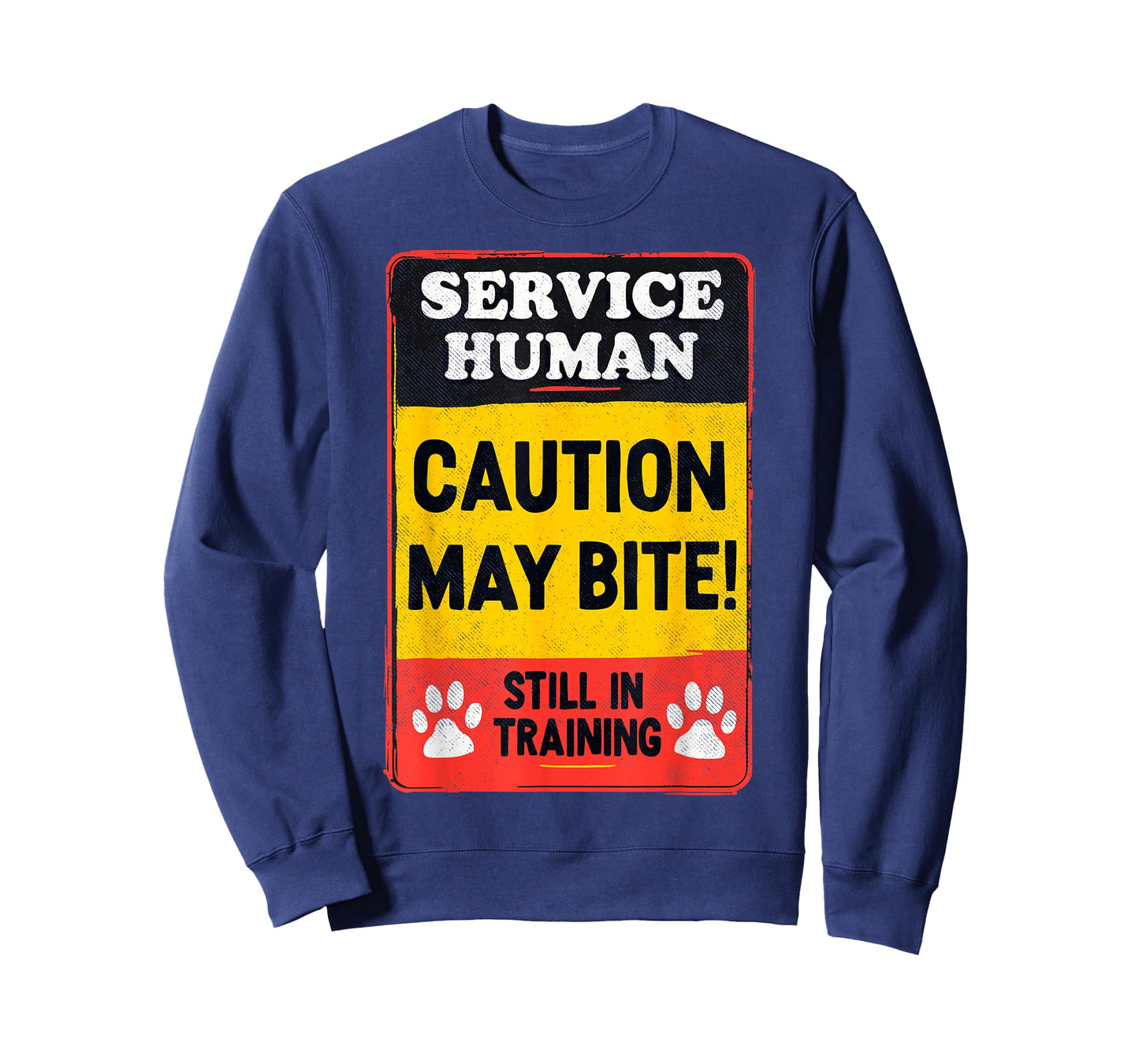 Service Human Caution May Bite Dogs Lover Funny Dog Trainer T-Shirt