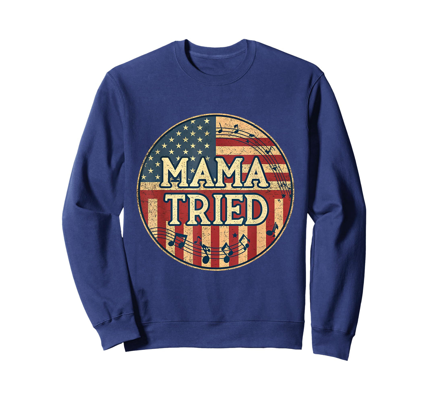 Mama Tried Country Music Lyrics USA Flag Retro Grunge T-Shirt