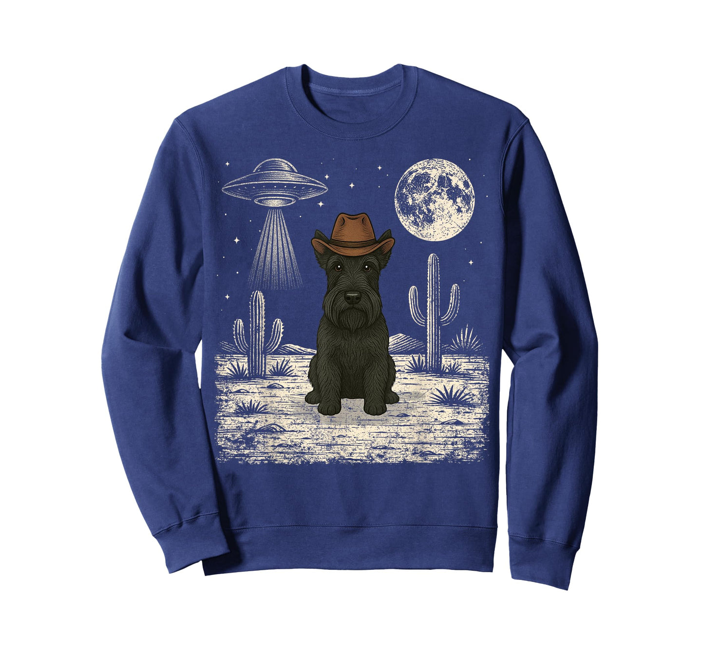 Funny Scottish Terrier Cowboy Western Scottie Dog UFO T-Shirt
