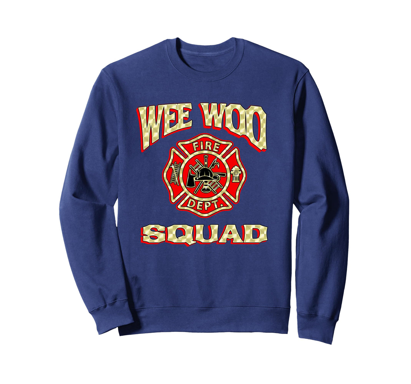 WEE WOO SQUAD Funny Firefighter Gift Fire Fighter Costume Long Sleeve T-Shirt