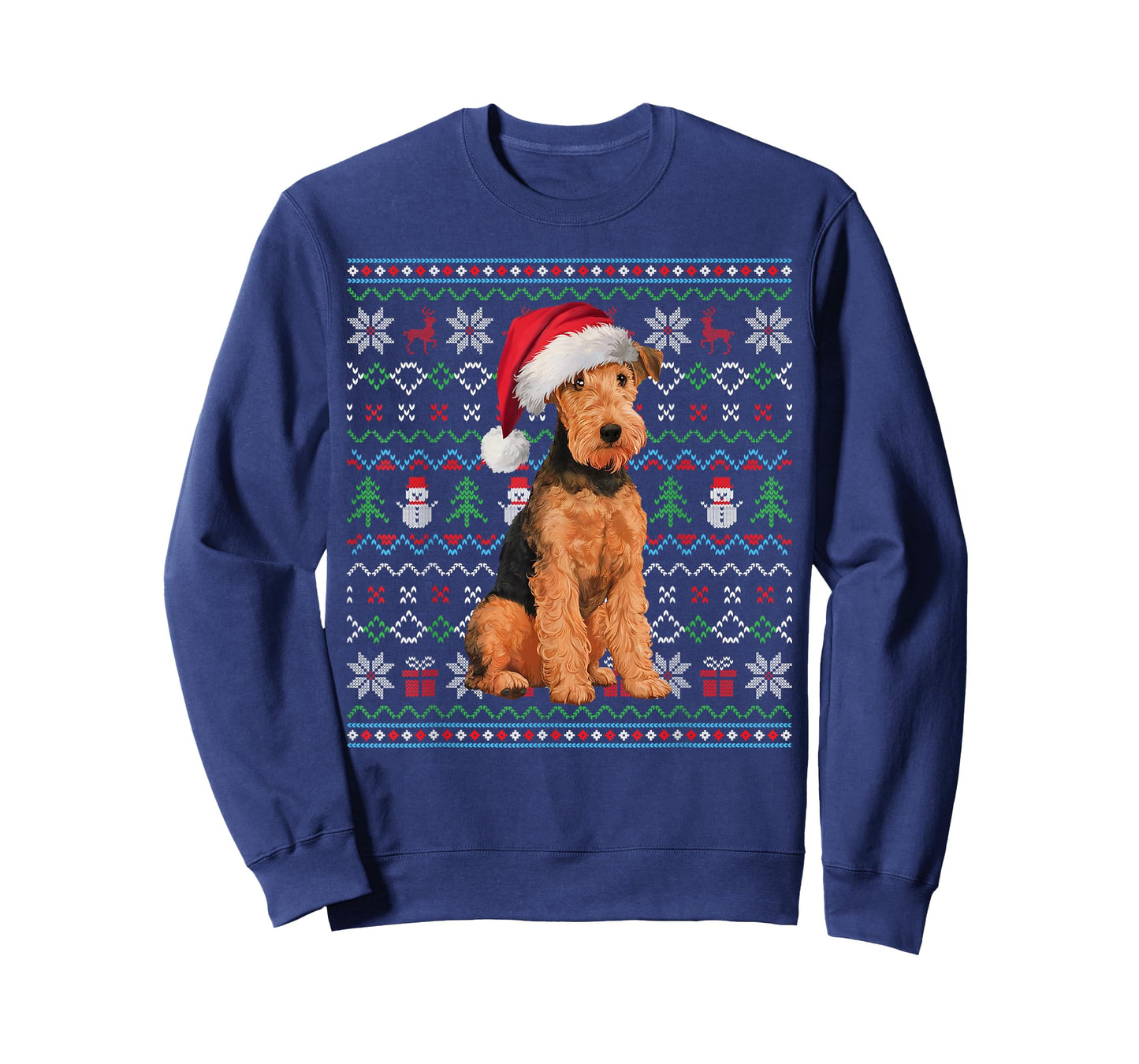 Ugly Airedale Terrier Dog Lovers Xmas Sweater Santa T-Shirt
