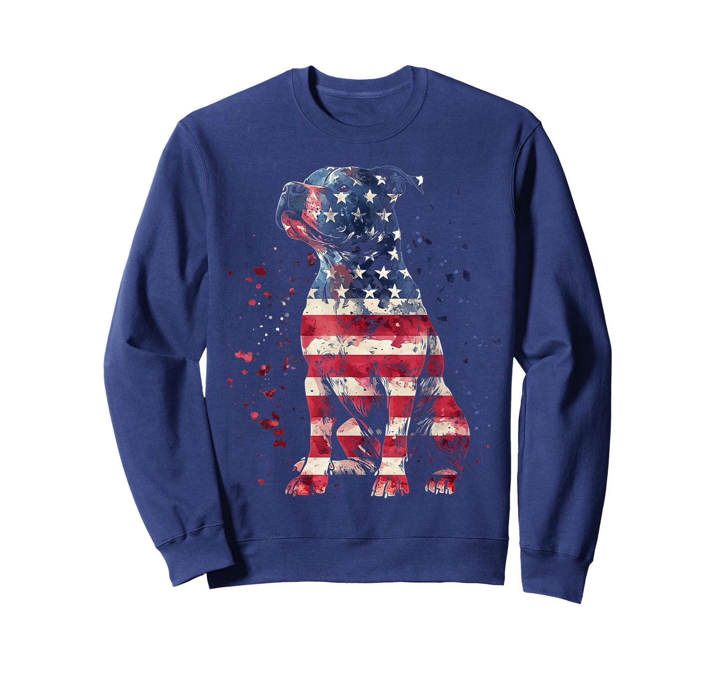 Patriotic Pitbull American Flag 4th of July Dog Pitbull Dad T-Shirt