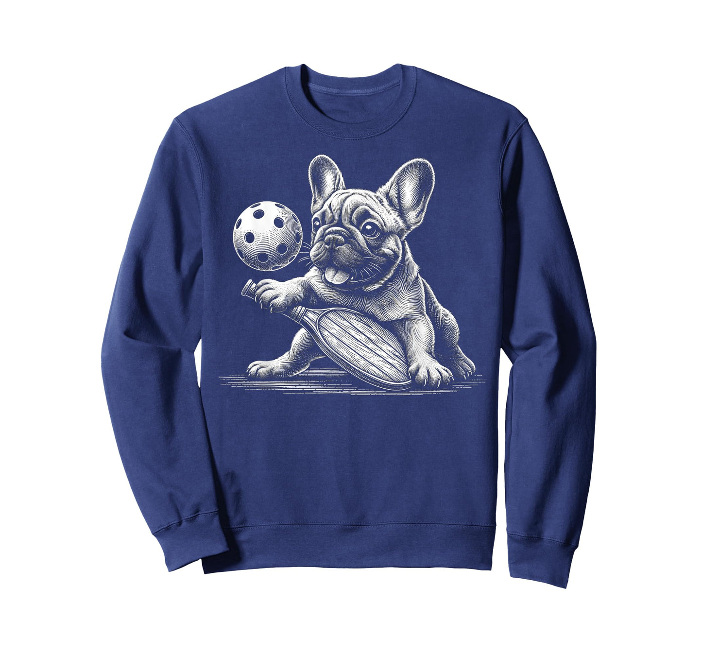 Pickleball French Bulldog Sketch Paddle Sport T-Shirt