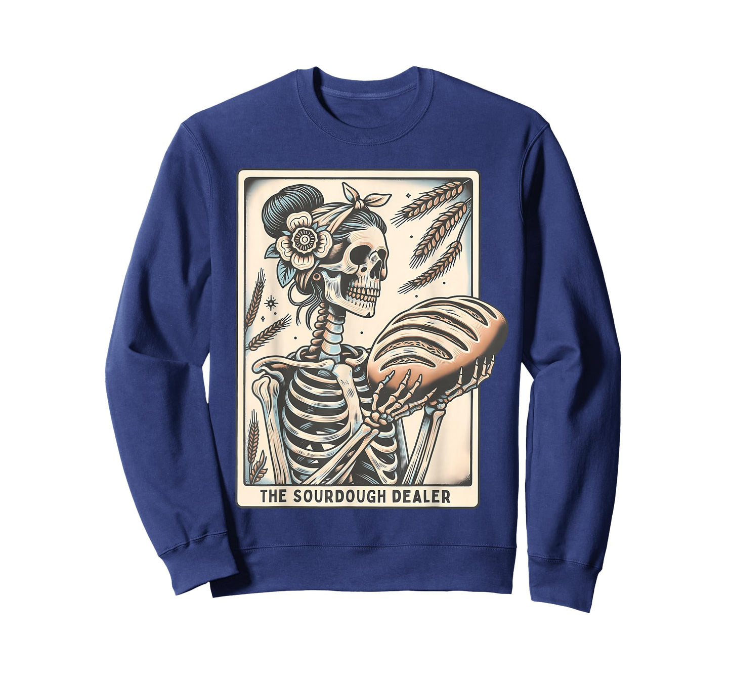 Sourdough Bread Tarot Card Skeleton Homemaker Baking T-Shirt