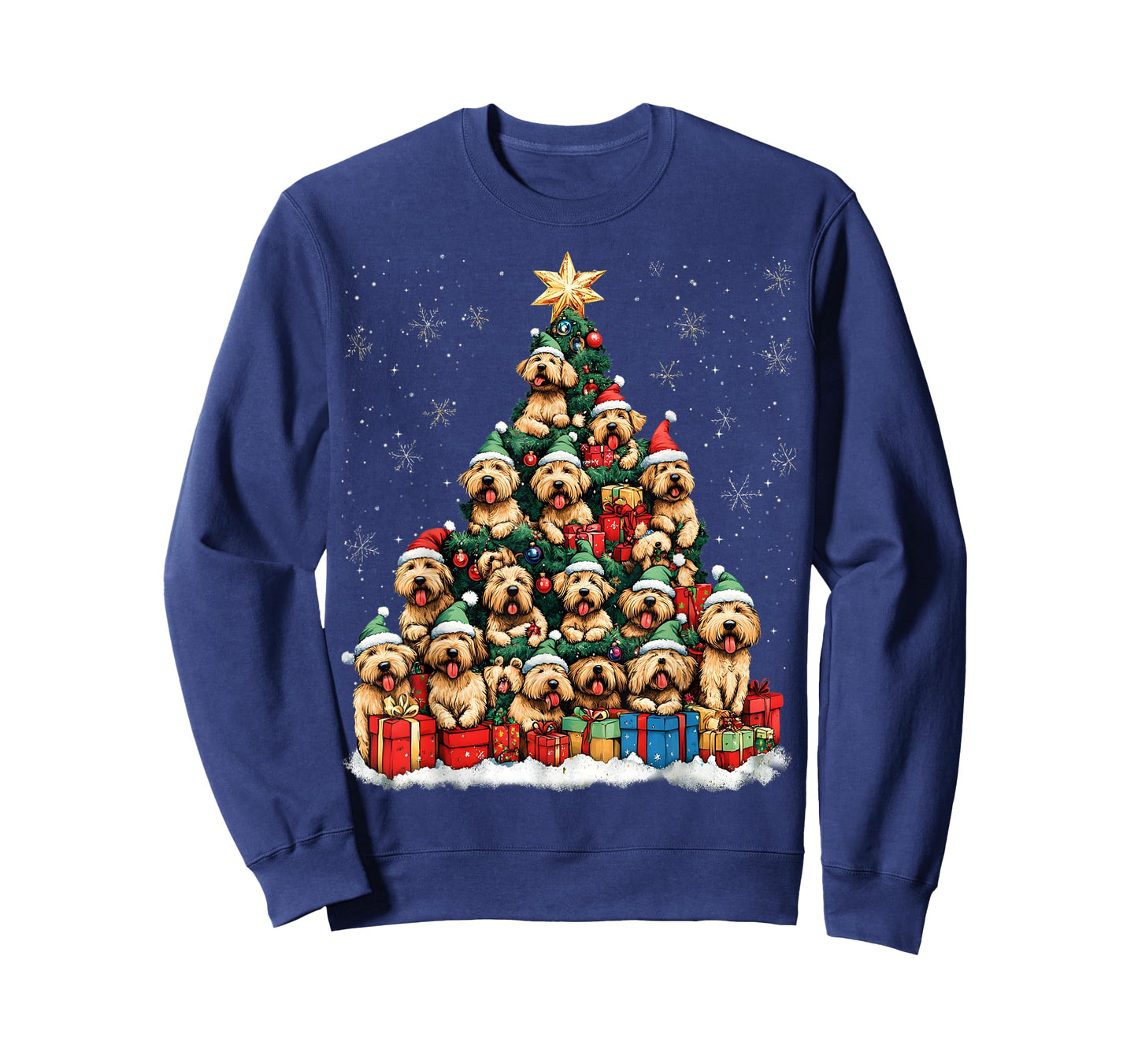 Soft Coated Wheaten Terrier Christmas Tree Dog Santa Dogmas Men Women Kids T-Shirt