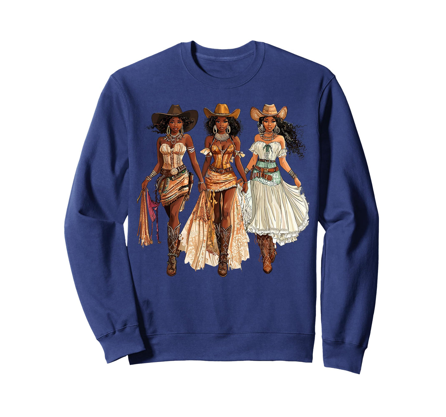 Black African American Cowgirl Western Country Texas Rodeo T-Shirt