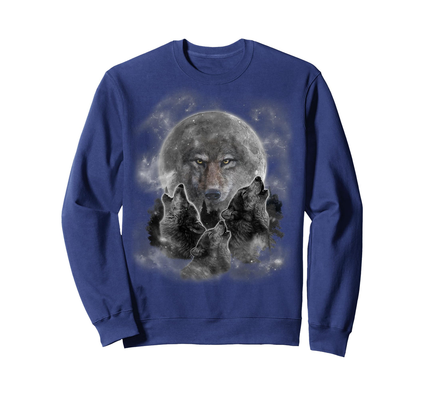 Grey Wolf Hunting Ground, Icy Moon, Forest, Galaxy T-Shirt