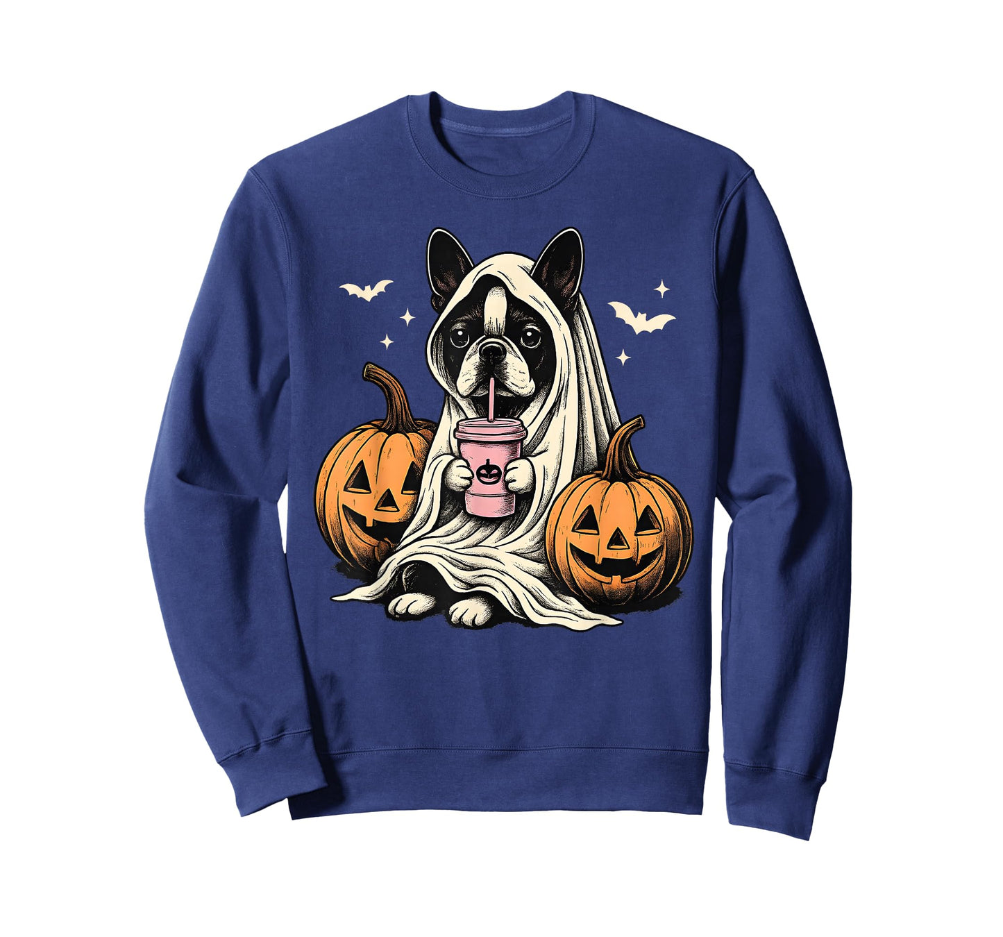 Boston Terrier Ghost Boo Halloween Costume Spooky Season T-Shirt
