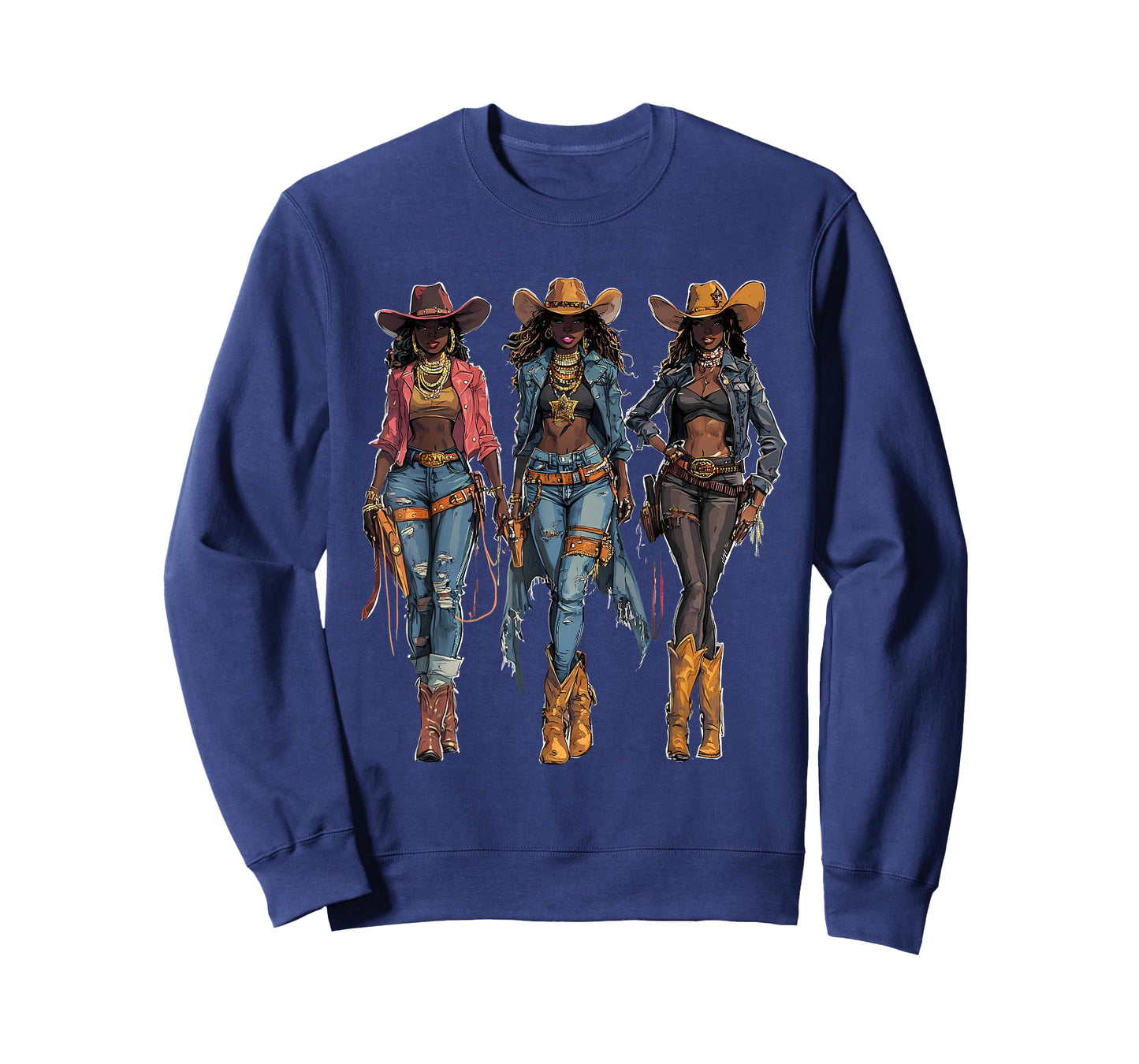 Black African American Cowgirl Western Country Texas Rodeo T-Shirt