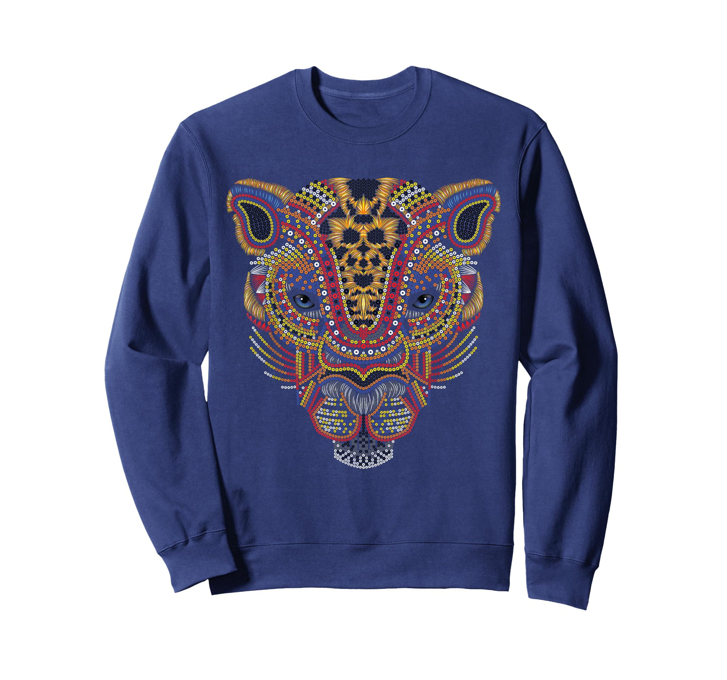 Jaguar head art huichol face mexico Aztec Mayas for big cats T-Shirt