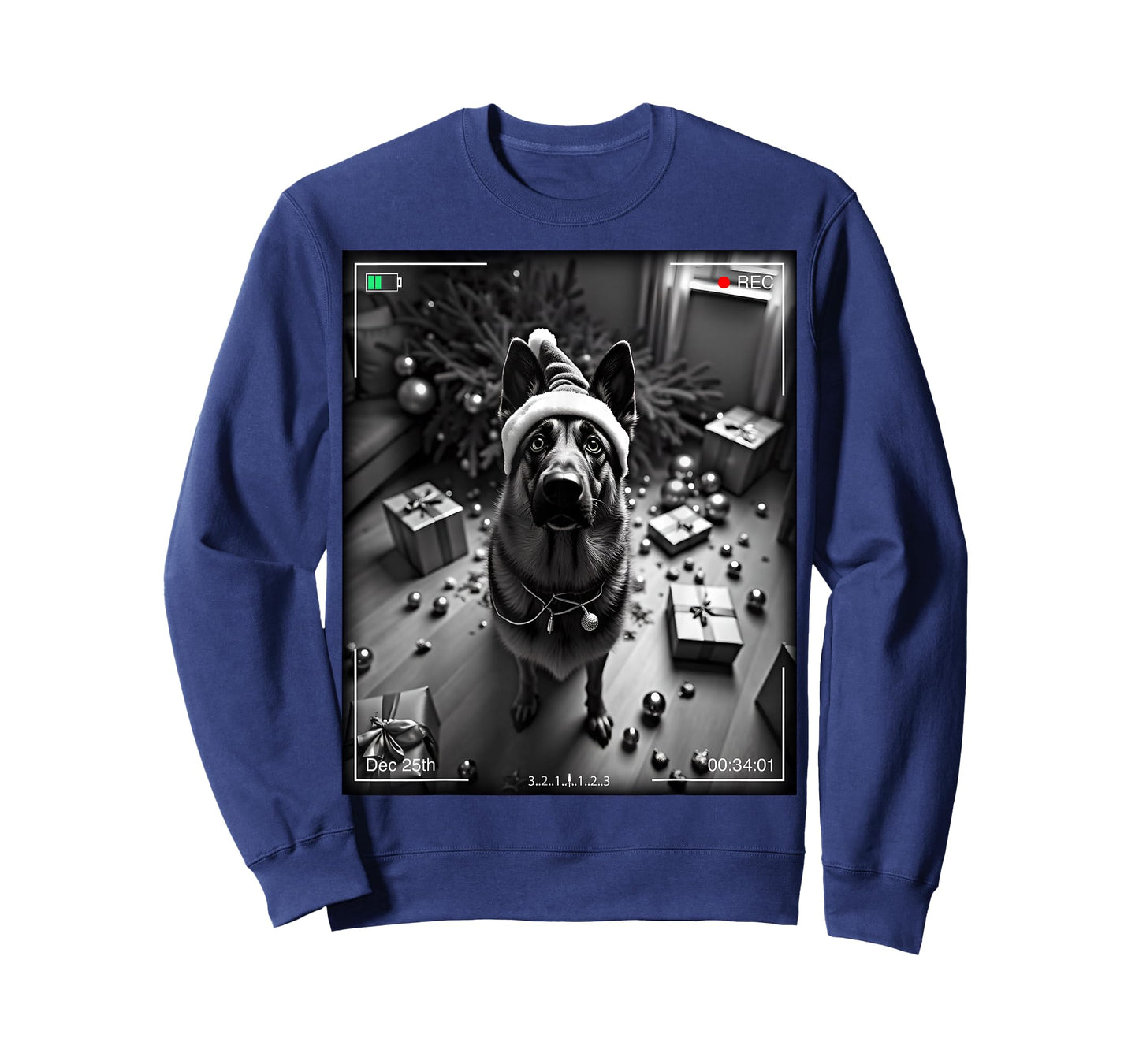 Christmas German Shepherd Caught On Camera T-Shirt