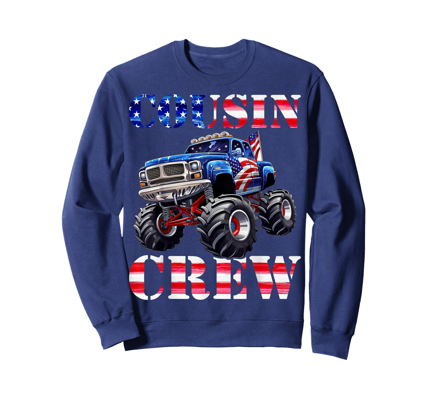 Cousin Crew 4th of July Monster Truck USA Flag Patriotic T-Shirt