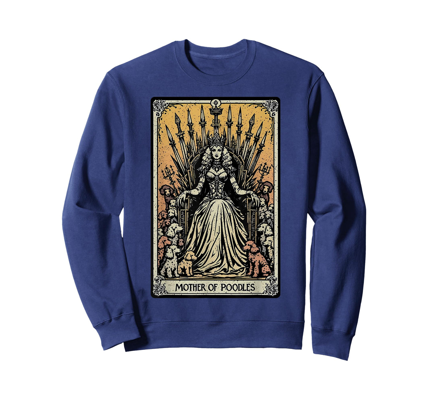 Poodle Dog Mom Tarot Card Skeleton Mama Witchy Mothers Day T-Shirt