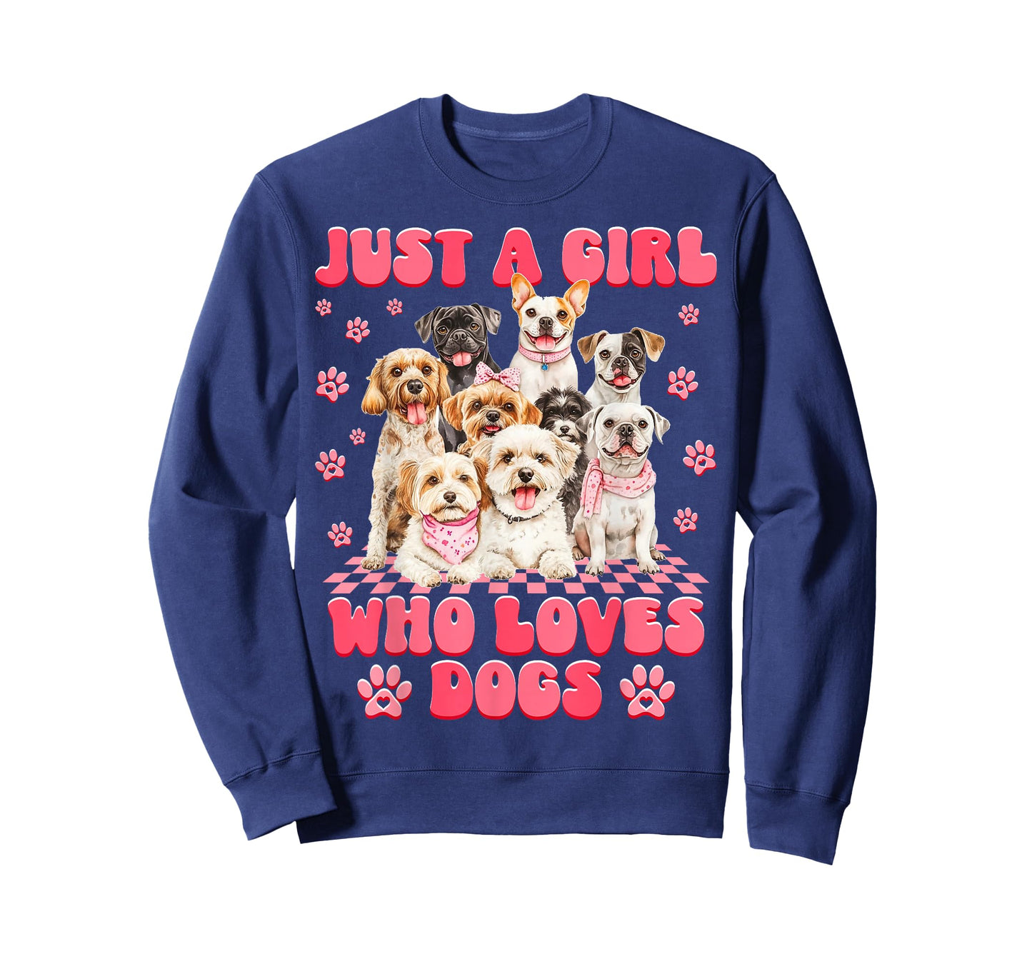 Funny Just A Girl Who Loves Dogs Puppy Love Girls Women Tee T-Shirt
