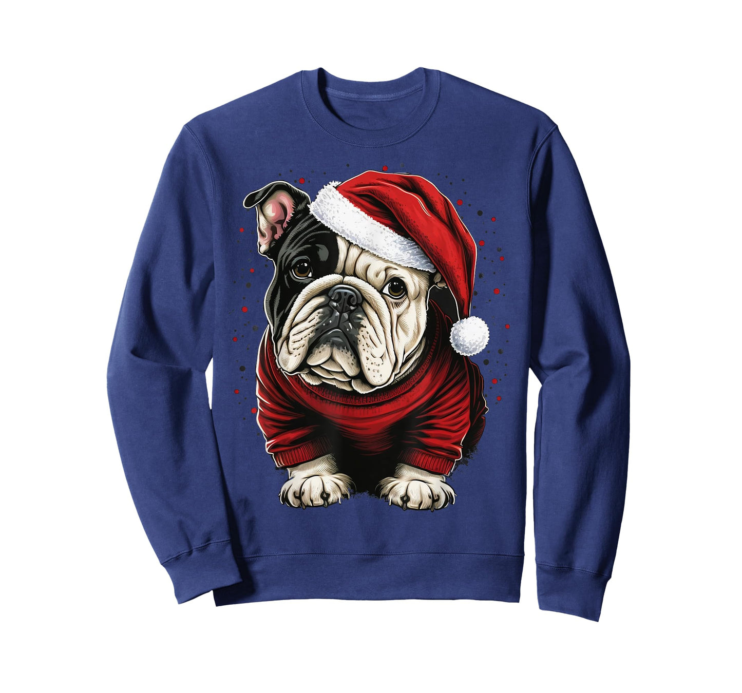 Xmas Bulldog Santa on Christmas Bulldog T-Shirt for Men Women Kids