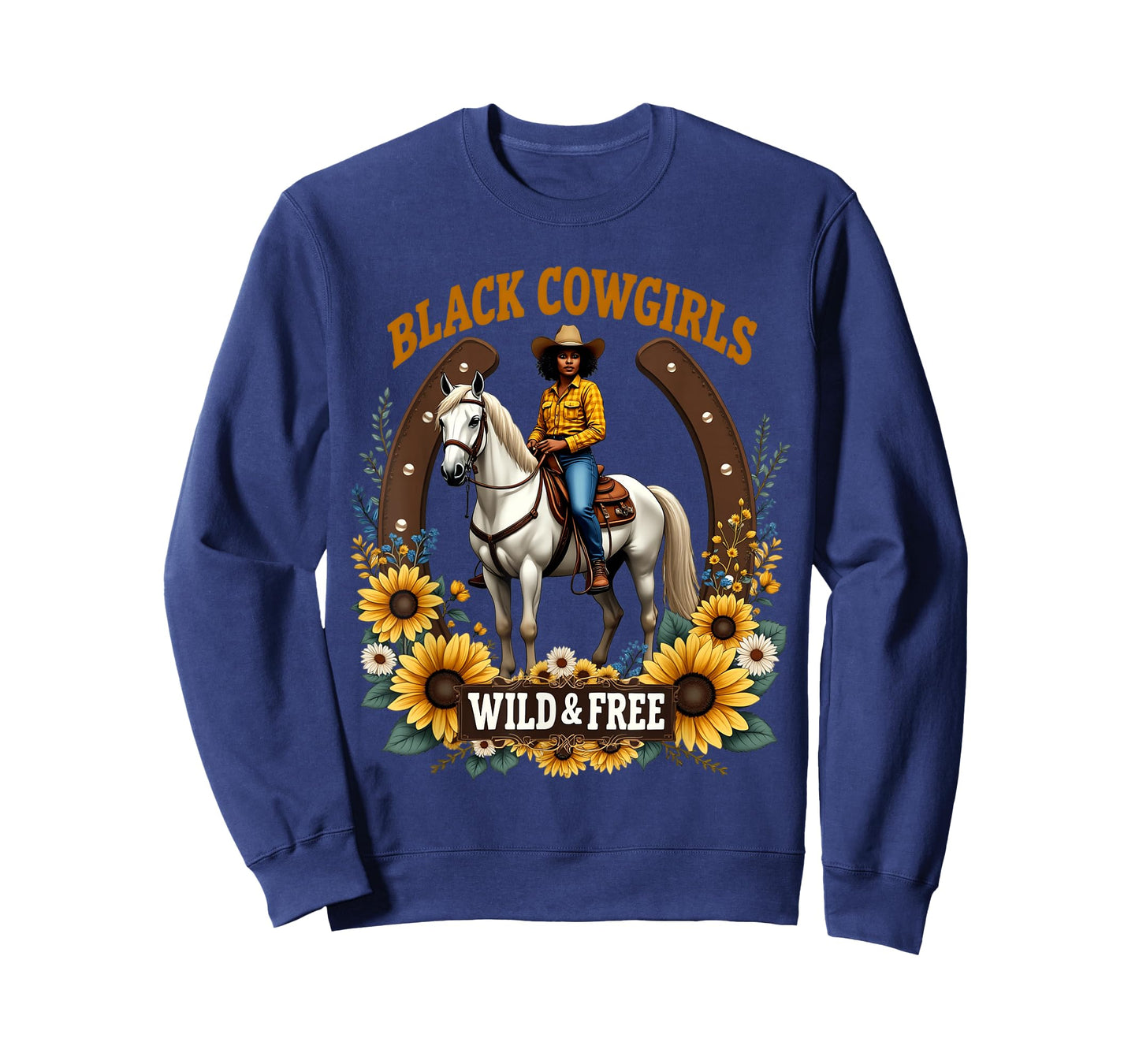 Black Cowgirls - Wild and Free Afro American Western Girls T-Shirt
